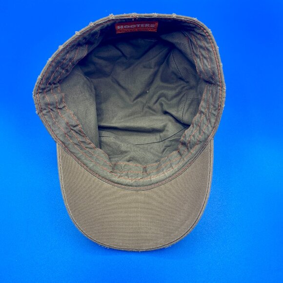 HOOTERS Vintage Rhinestone Owl Baseball Hat Tan Cadet Style Cap OS Unisex - Picture 8 of 11